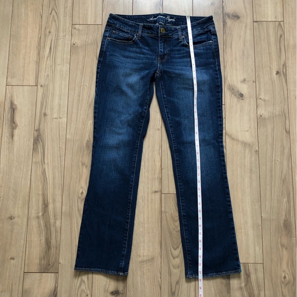 Women’s American Eagle Outfitters Stretch Straight Blue Denim Jeans size 8 short - Picture 8 of 14